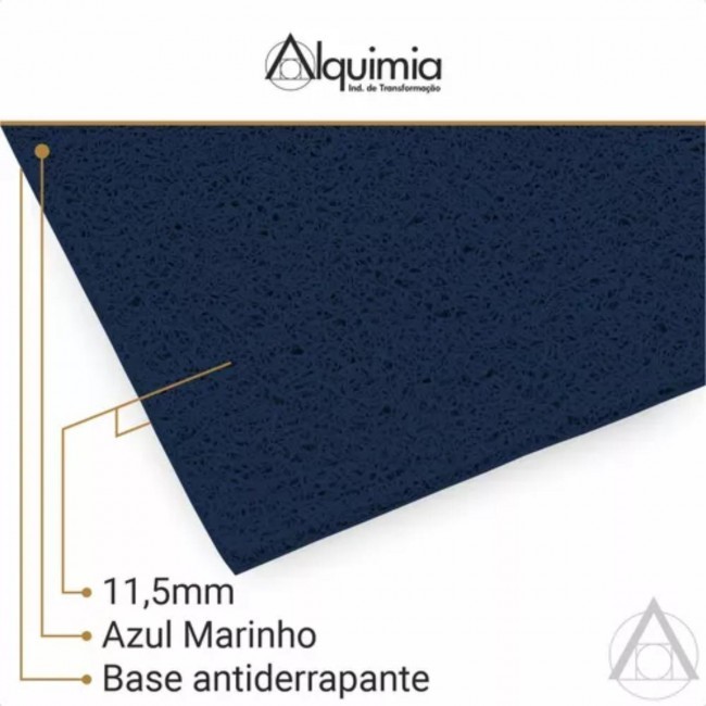 Tapete Capacho De Vinil Liso Passadeira 550x60 A Marinho Comprimento 60