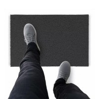 Tapete Capacho De Vinil Liso De Qualidade 120x40cm Grafite Comprimento 40 Cm Desenho Do Tecido Fibra Entrelaçada Largura 120 Cm