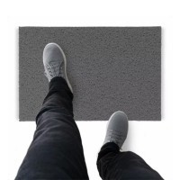 Tapete Capacho De Vinil Liso Fibra De Pvc 100x40cm Cinza Comprimento 40 Cm Desenho Do Tecido Fibra Entrelaçada Largura 100 Cm