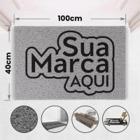Tapete Capacho De Vinil Personalizado Fibra De Pvc 100x40cm