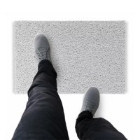 Tapete Capacho De Vinil Liso Durável 250x60cm Branco Comprimento 60 Cm Desenho Do Tecido Fibra Entrelaçada Largura 250 Cm