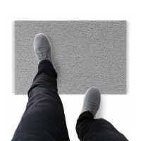 Tapete Capacho De Vinil Liso Prático 140x60cm Prata Comprimento 60 Cm Desenho Do Tecido Fibra Entrelaçada Largura 140 Cm