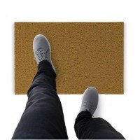 Tapete Capacho De Vinil Liso Fibra De Pvc 100x40cm Ouro Comprimento 40 Cm Desenho Do Tecido Fibra Entrelaçada Largura 100 Cm