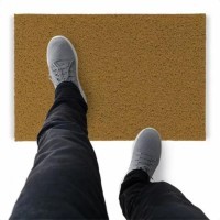 Tapete Capacho De Vinil Liso Tira Detrito 350x60cm Ouro Comprimento 60 Cm Desenho Do Tecido Fibra Entrelaçada Largura 350 Cm