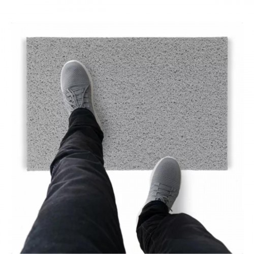 Tapete Capacho De Vinil Liso Original 180x60cm Prata