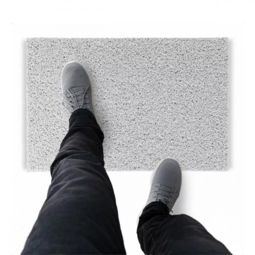 Tapete Capacho De Vinil Liso Limpa Os Pés 300x60cm Branco Comprimento 60 Cm Desenho Do Tecido Fibra Entrelaçada Largura 300 Cm