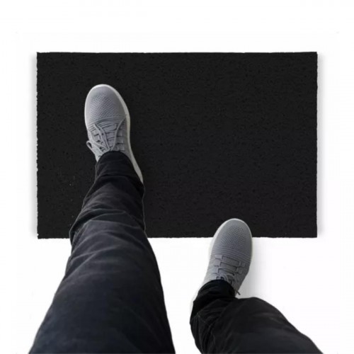 Tapete Capacho De Vinil Liso Ambiente Limp 400x60cm Preto Comprimento 60 Cm Desenho Do Tecido Fibra Entrelaçada Largura 400 Cm