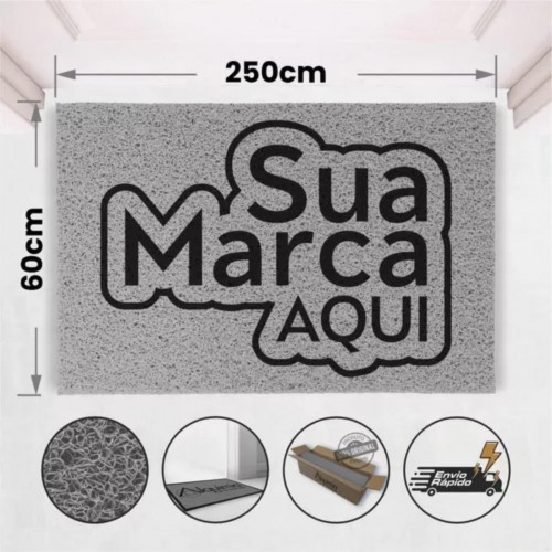 Tapete Capacho De Vinil Personalizado Limpa Os Pés 250x60cm