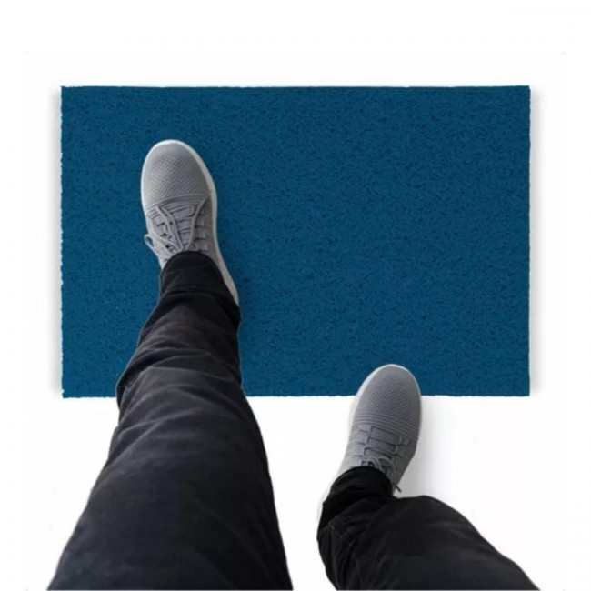 Tapete Capacho De Vinil Liso Original 180x60cm Azul Royal