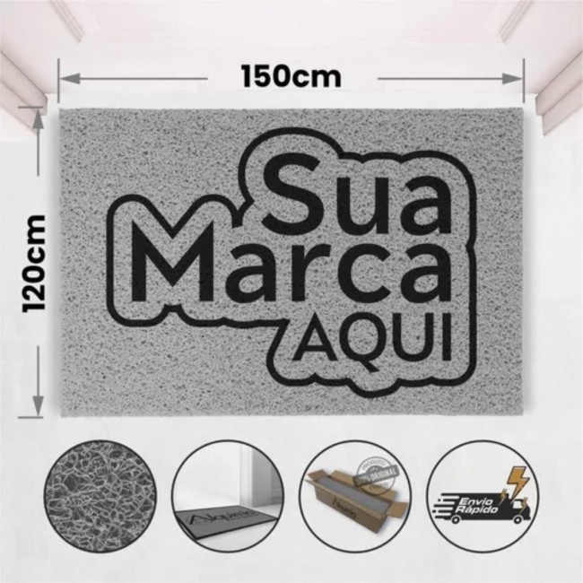 Tapete Capacho De Vinil Personalizado C Logomarca 150x120cm