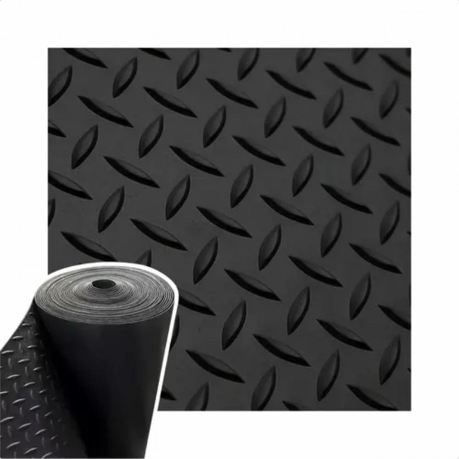 Piso Laminado Bus Áreas De Alto Tráfego 65x500cm Preto