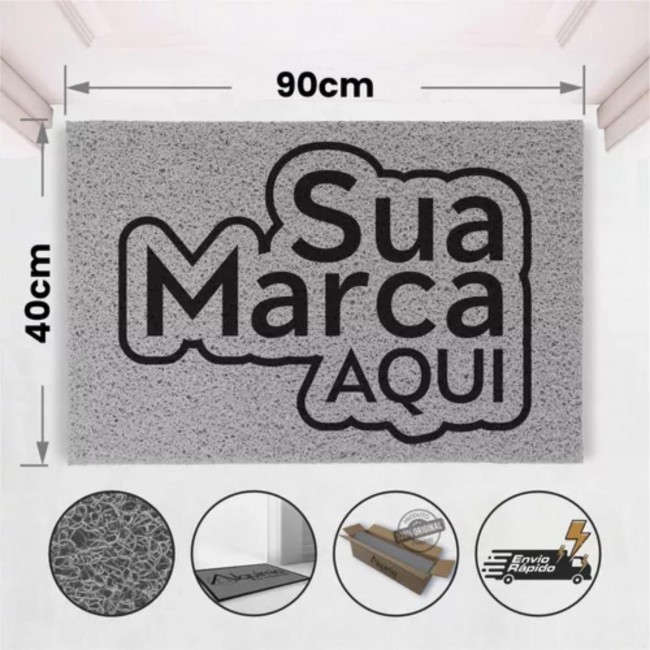 Tapete Capacho De Vinil Personalizado Com Logomarca 90x40cm