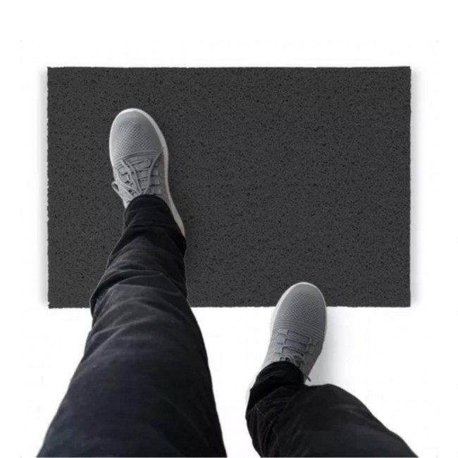 Tapete Capacho De Vinil Liso Original 180x60cm Grafite