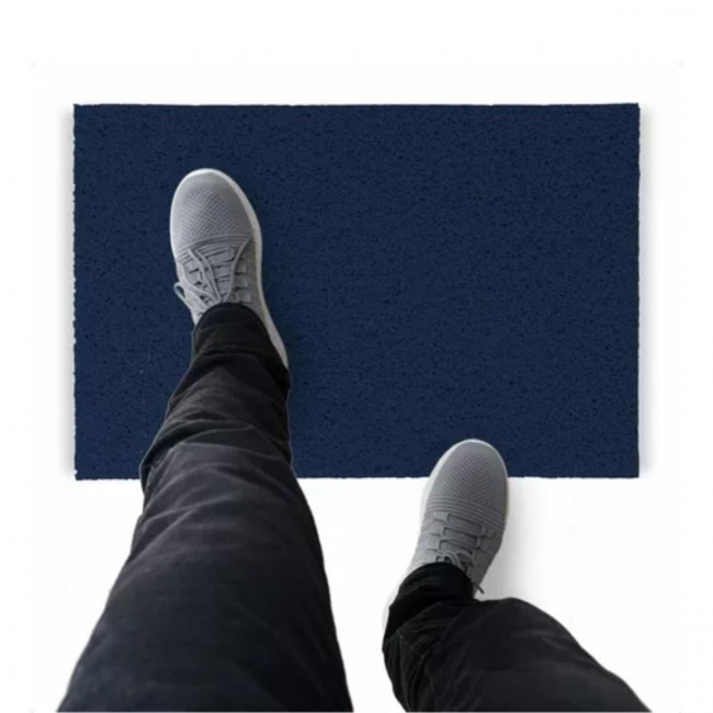 Tapete Capacho De Vinil Liso Higiene 450x60cm Azul Marinho